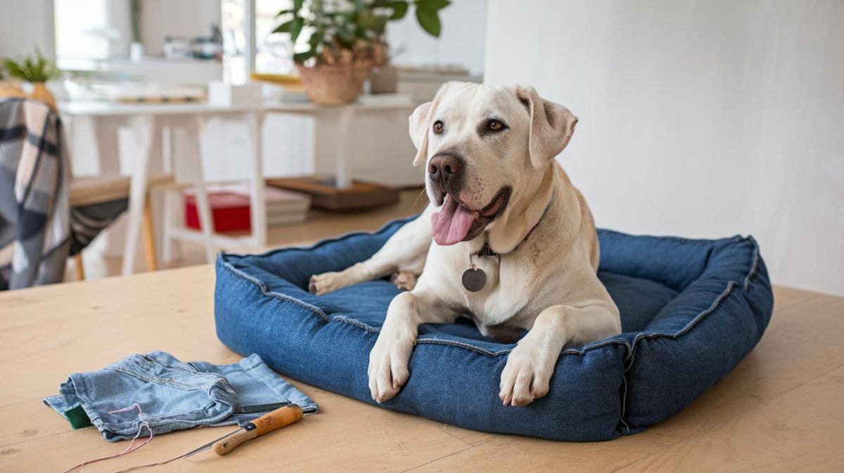 Un coussin pour votre chien en deux minutes avec un vieux jeans